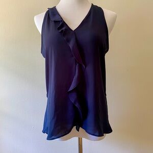 COPY - Banana Republic Navy Ruffle Tank/sleeveless
